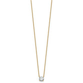 14k 1 carat Certified Lab Grown Diamond VS+ F+ Round Complete Four Prong 18 inch Solitaire Necklace